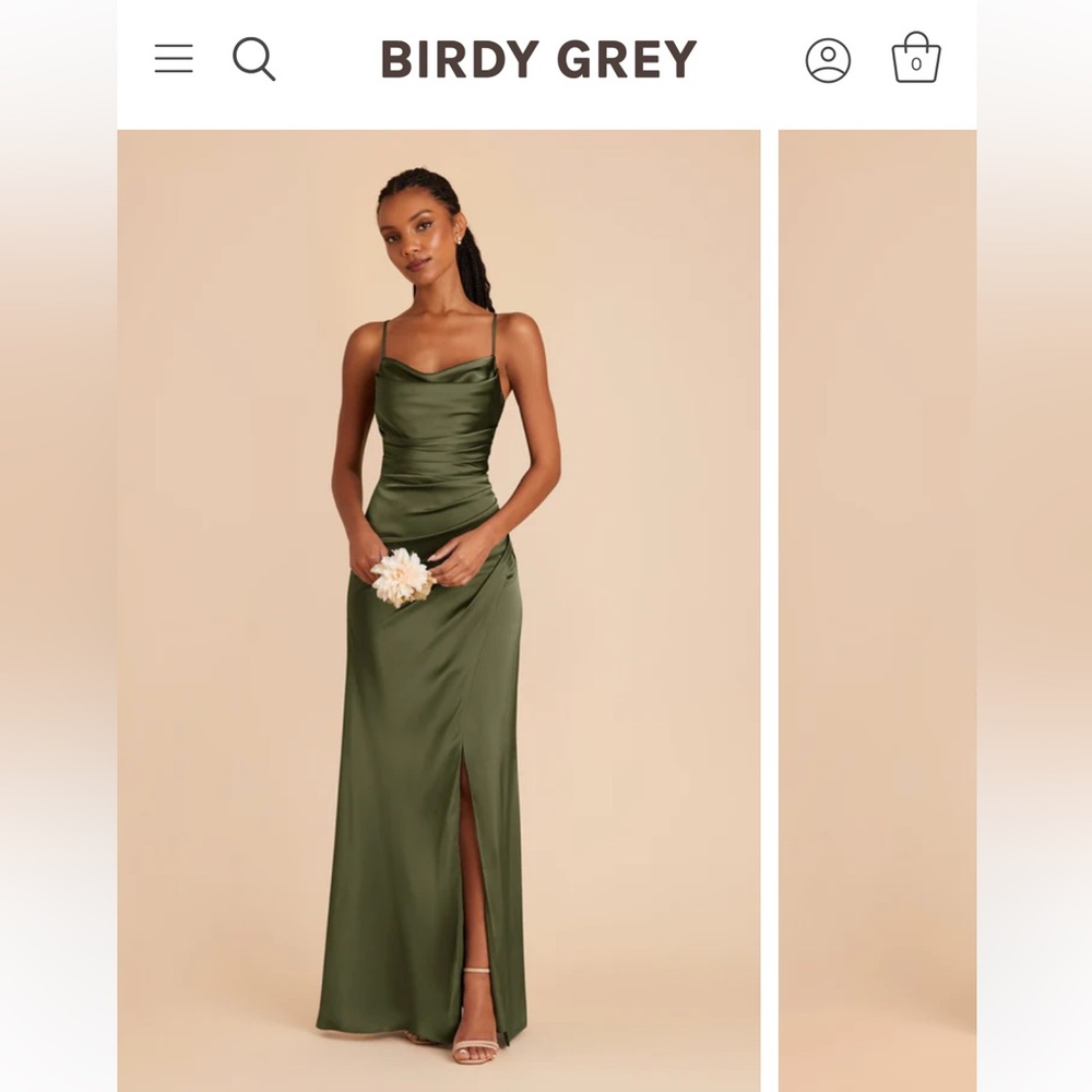Birdy Grey Lydia Olive Satin Maxi Dress